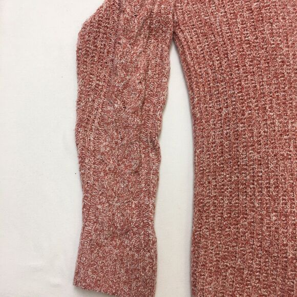 ABERCROMBIE & FITCH Sweater Women M Pink Open Cardigan Pockets Chunky Ragg Knit - Picture 9 of 16